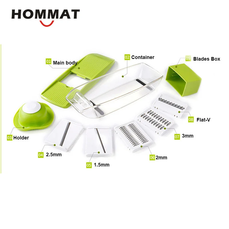 Ручная овощерезка HOMMAT с 5 лезвиями многофункциональный нож для овощей картофеля