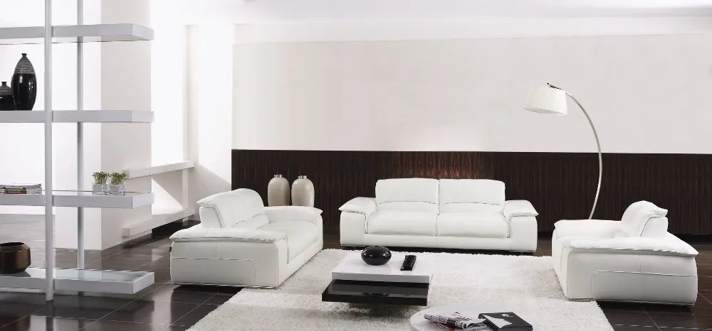 Белые/бежевые секционные кожаные диваны для гостиной 8230 кожаный диван