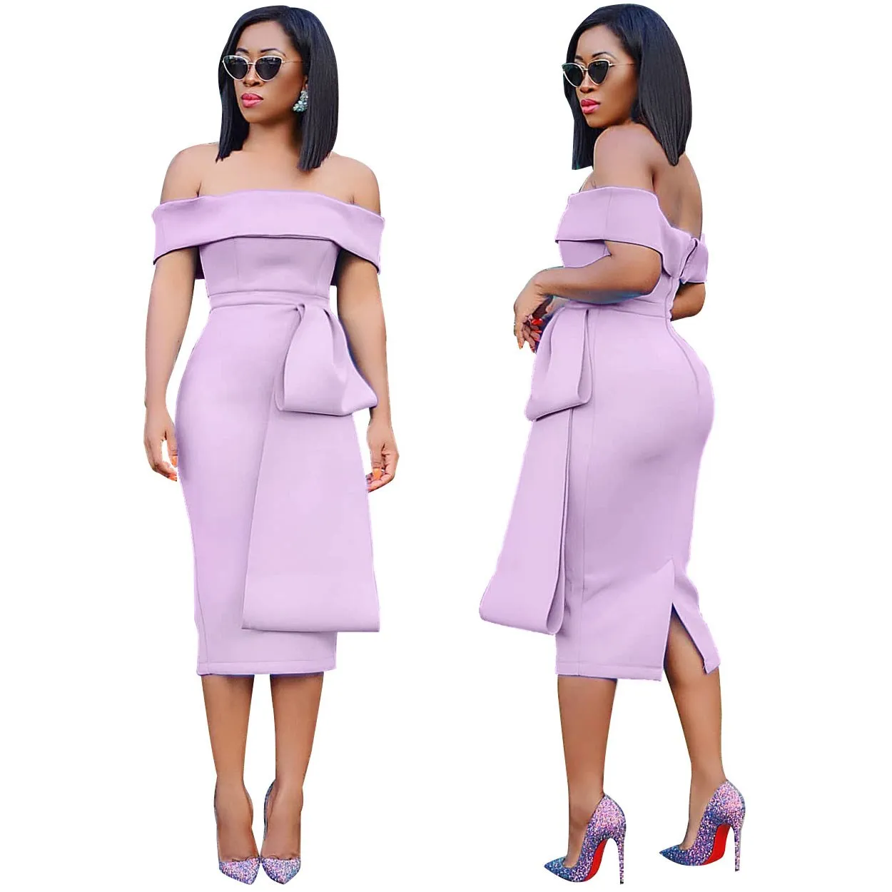 Женское облегающее платье с открытыми плечами летнее Клубное открытой спиной