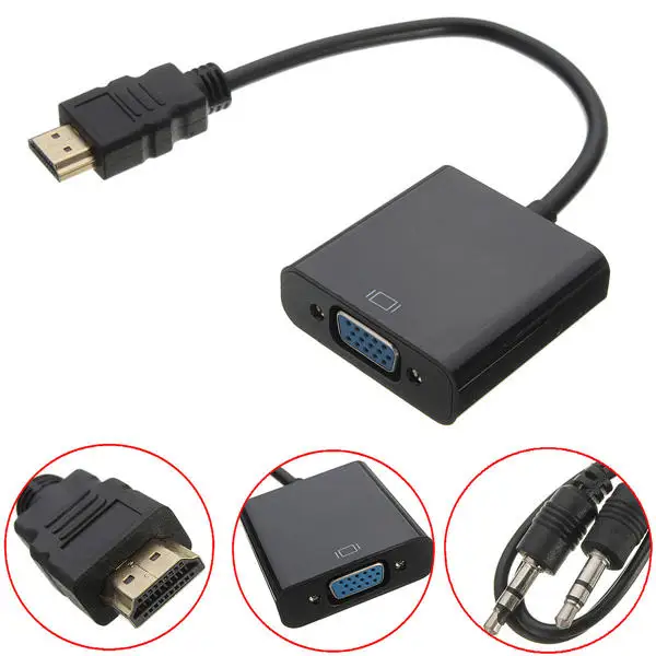HDMI к VGA Кабель-адаптер HDMI к VGA конвертер адаптер для PS3 PS4 ноутбука ТВ коробка HD ТВ xbox поддержка 1080P с аудио кабелем