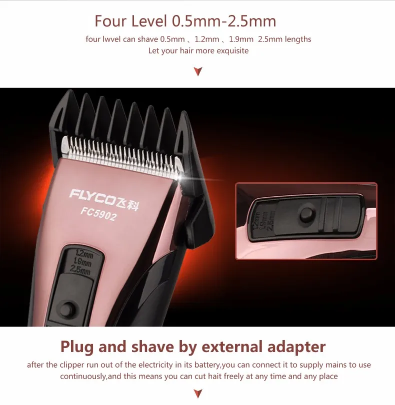 Flyco FC5902 Maquina De Cortar Cabelo светодиодный перезаряжаемый триммер для волос для собак, кошек, малошумные машинки для стрижки волос на лице для мужчин, профессиональные