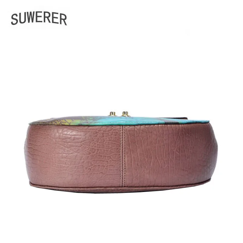 

SUWERER 2019 New women genuine leather bag Fashion top Cowhide crossbody bags for women handbags designer tote women bags