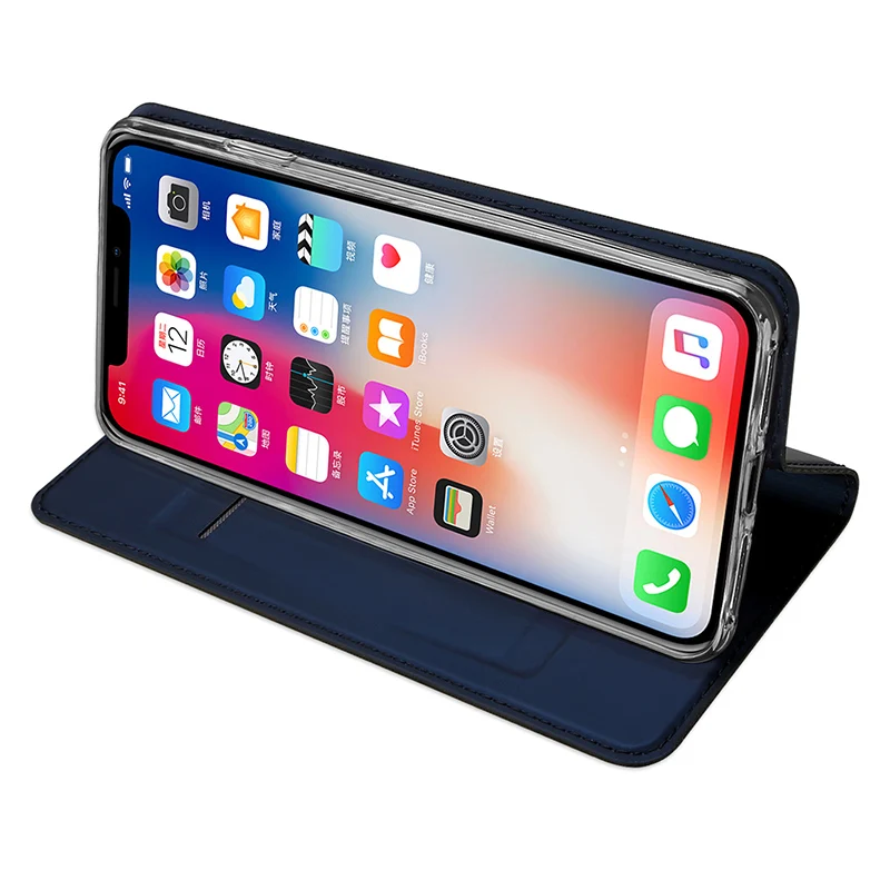 DUX DUCIS чехол для iPhone XS Max с откидной подставкой из искусственной кожи XR X | Мобильные