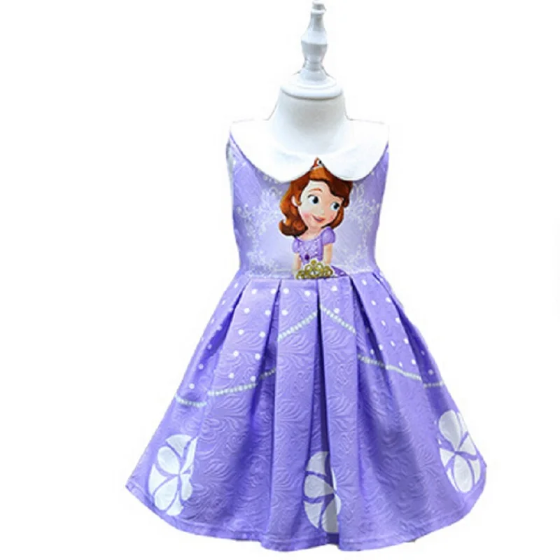 Good quality hot 2017 Elsa and Sophia Baby Girl Dress Cartoon Summer Costumes For Girls Party Kids Dresses Children | Детская одежда и