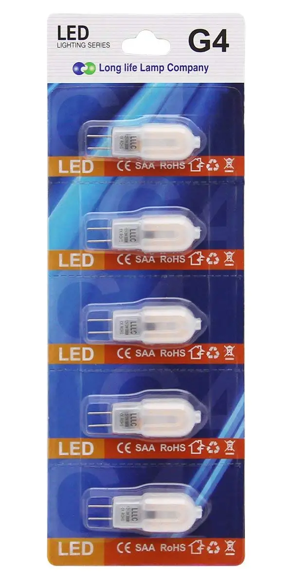 G4 светодиодный лампы 2 w 20 w Замена Галогенных капсулы 12 v/220 V с матовым покрытием теплый белый [Класс энергопотребления A++]-5 шт в упаковке