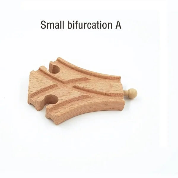 Small bifurcation A Деревянная железная дорога аксессуары поезд трек набор игрушек деревянная дорожка работа с деревянными железнодорожными дорожками все основные бренды поездов детский подарок - Цвет: Small bifurcation A