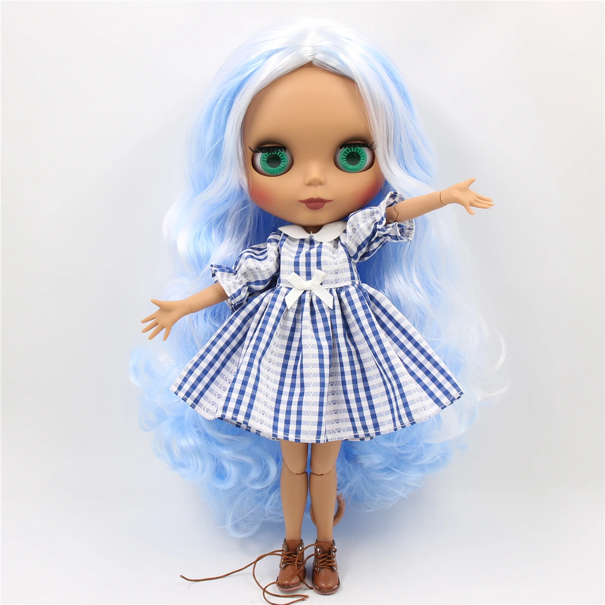 Ледяной DBS Blyth кукольные 1/6 bjd шарнирное тело бело голубые волосы из белой кожи