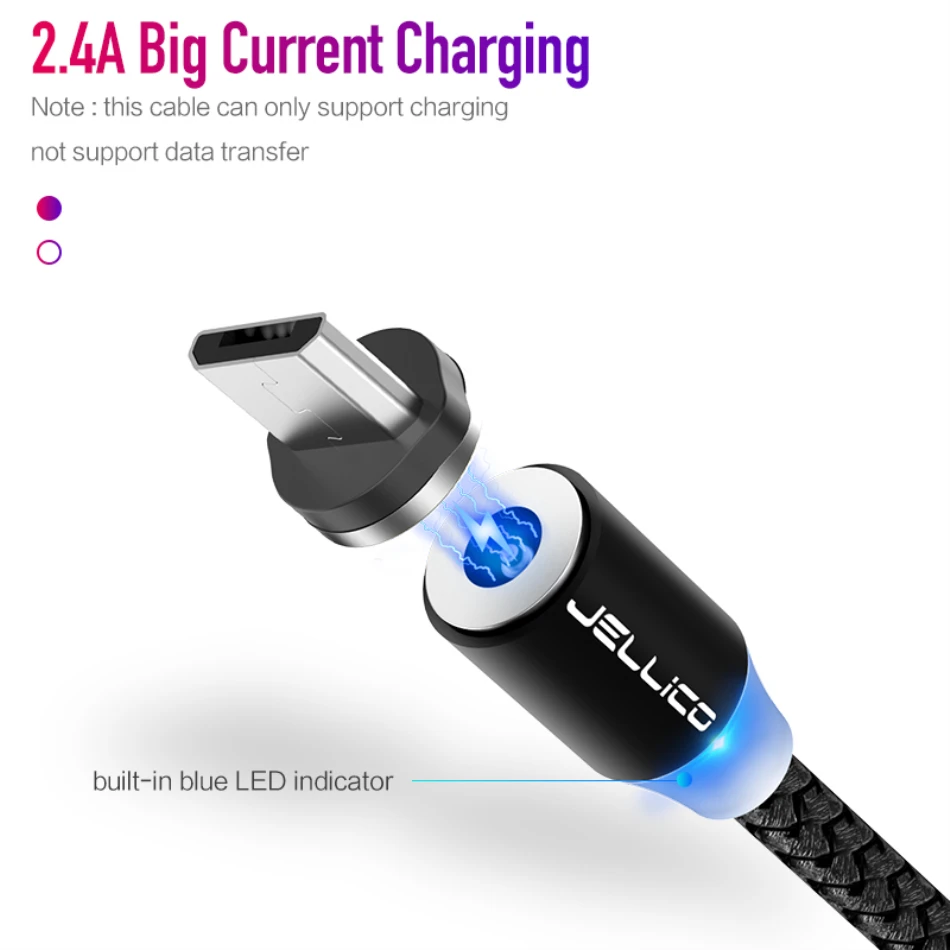 Jellico магнитное зарядное устройство Micro USB кабель для Xiaomi huawei Android мобильный телефон Быстрая зарядка Магнит Micro USB кабель для передачи данных провод