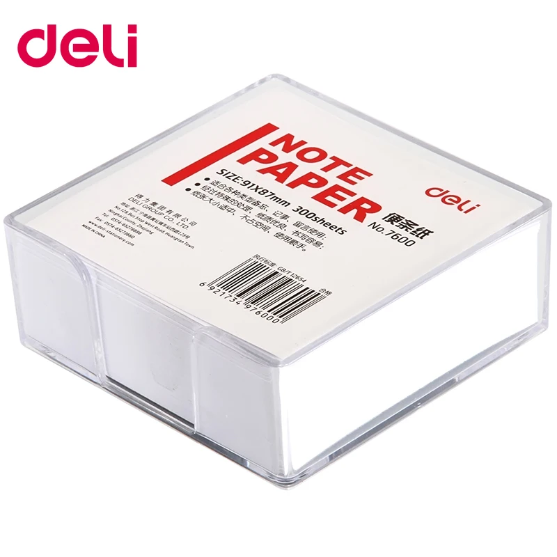 Deli note paper 300 листов в наборе белый офисный блокнот для заметок со стеклянной коробкой держатель блокнот бумага для сообщений