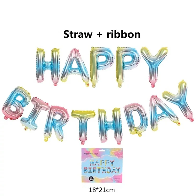 happy birthday Градиентный цветной фольгированный Шар 32 дюйма 0-9 номер 4D шар пентаграмма в форме сердца круглый шар День Рождения Вечеринка украшения юбилей - Цвет: happy birthday