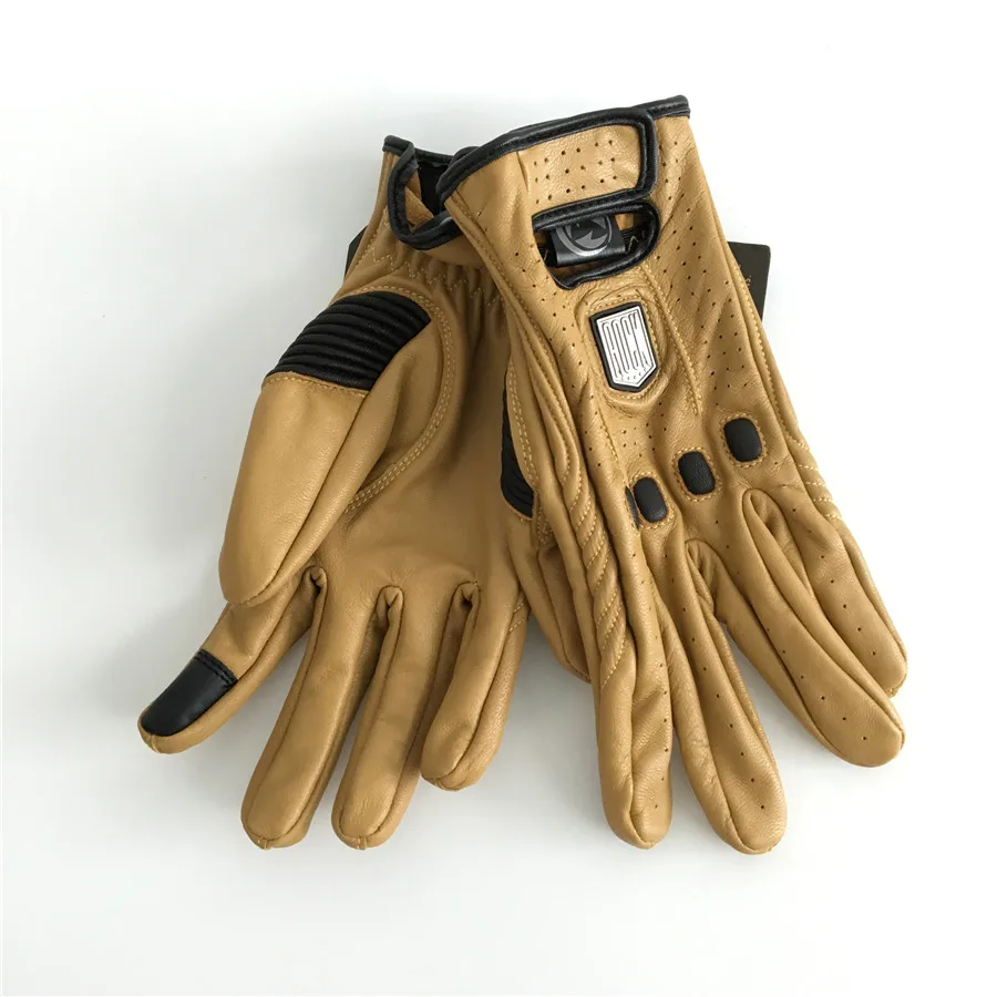 Перчатки мужские из натуральной кожи стильные летние мотоциклетные перчатки для
