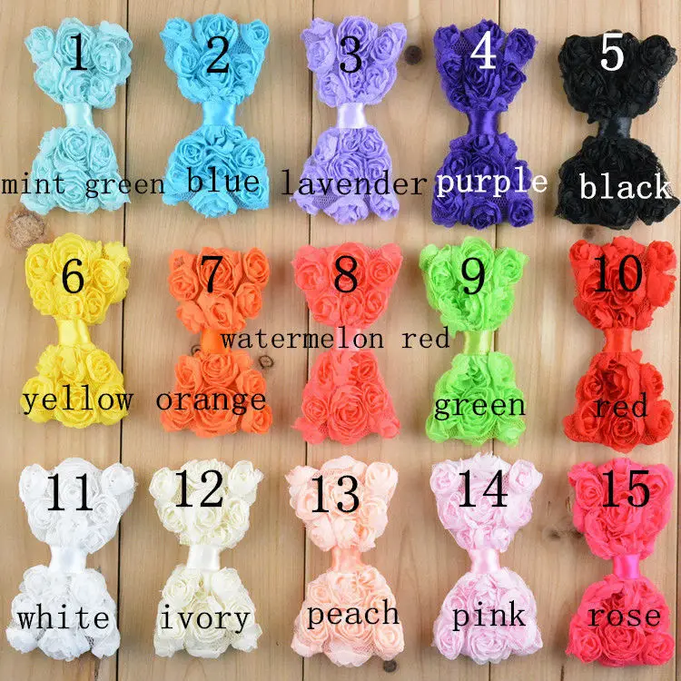 Бесплатная доставка шифоновые банты в виде роз для девочек аксессуары волос