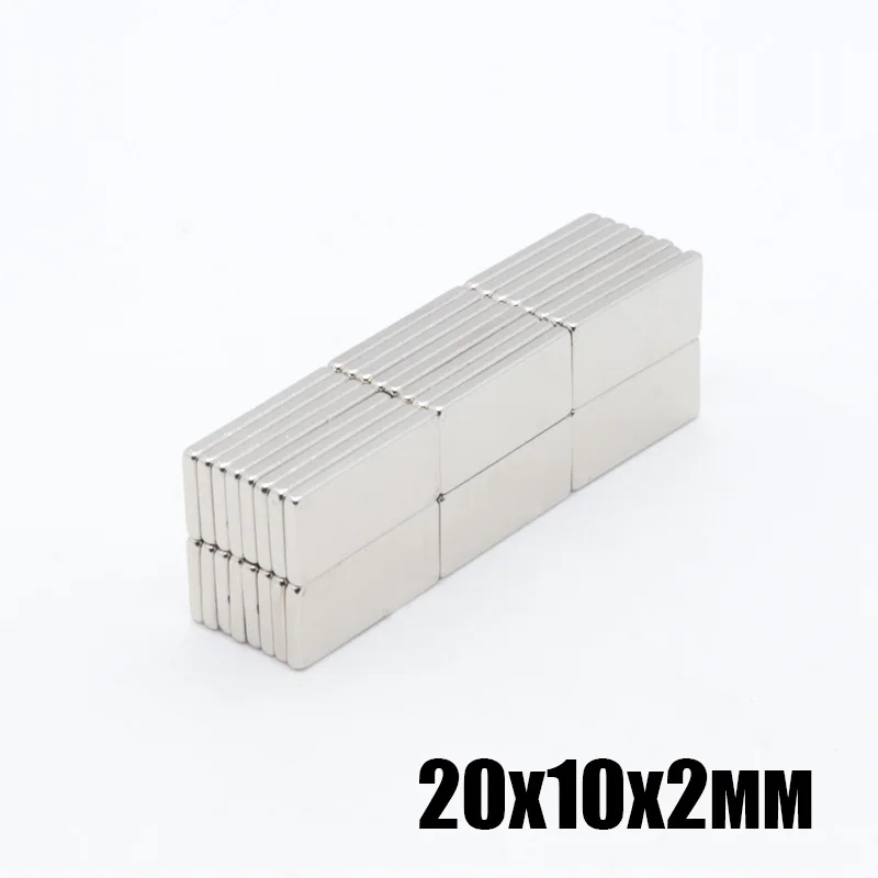 200 шт. 20x10x2 мм N35 Сильный квадратный NdFeB редкоземельный магнит 20*10*2 мм неодимовые магниты 20 мм x 10 мм x 2 мм