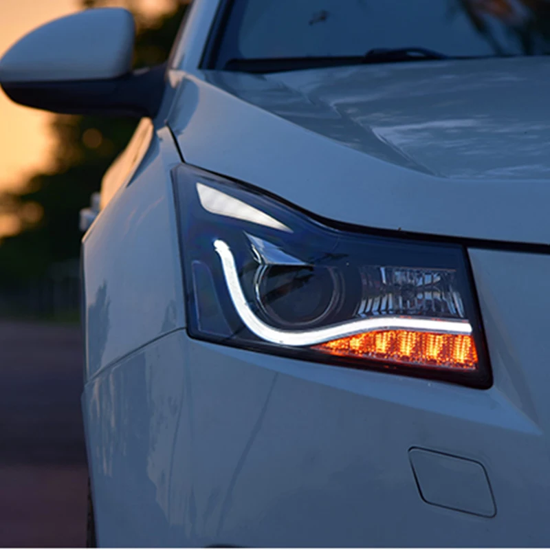 Hlxg Автомобиль Стайлинг фара в сборе для Chevrolet Cruze 2009 светодио дный-2013 LED DRL День