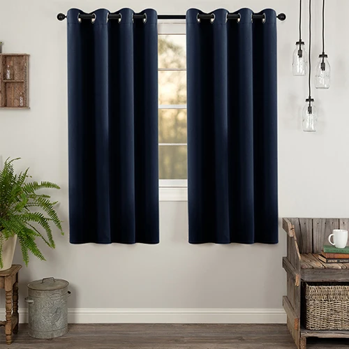 deep blue CDIY, однотонные Короткие шторы для гостиной, спальни, современные оконные шторы для кухни, затемненные шторы, портьеры для двери - Цвет: deep blue