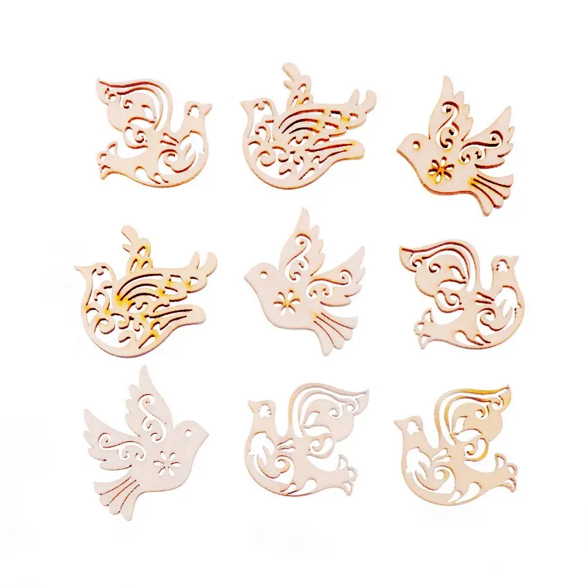 Лучшее качество 25 шт. деревянные декоративные украшения с плоской задней