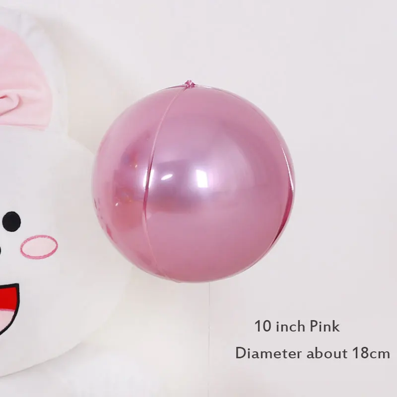 Pink 10 дюймов 4D круглые алюминиевые Свадебные Воздушные шары интернет знаменитости баллон день рождения украшения фольги воздушные шары - Цвет: Pink
