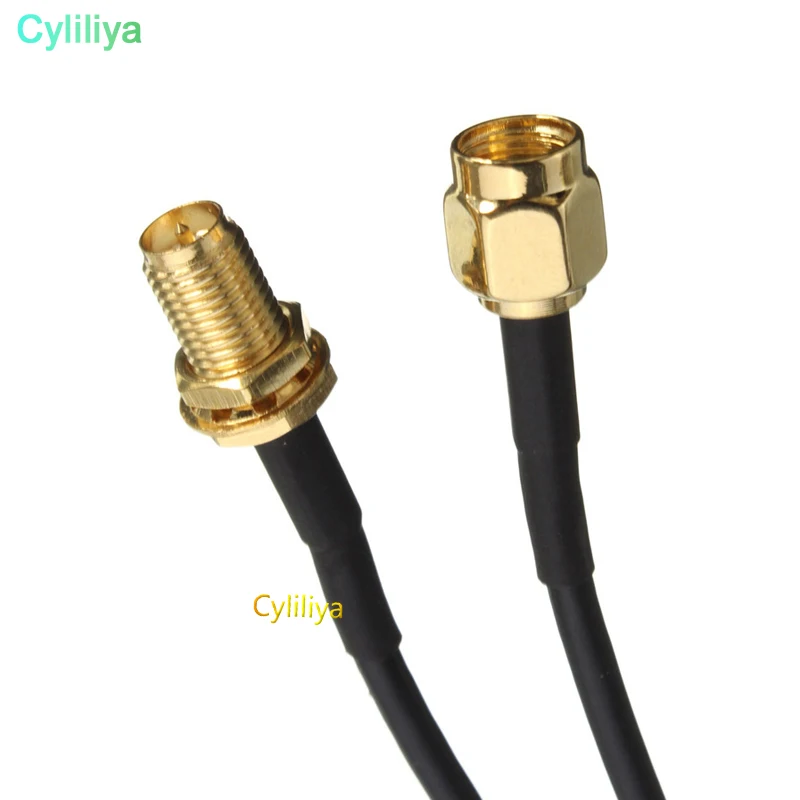 50 шт. 2018 Позолоченные чистые медные мужские и женские антенны RG174 RP SMA удлинитель