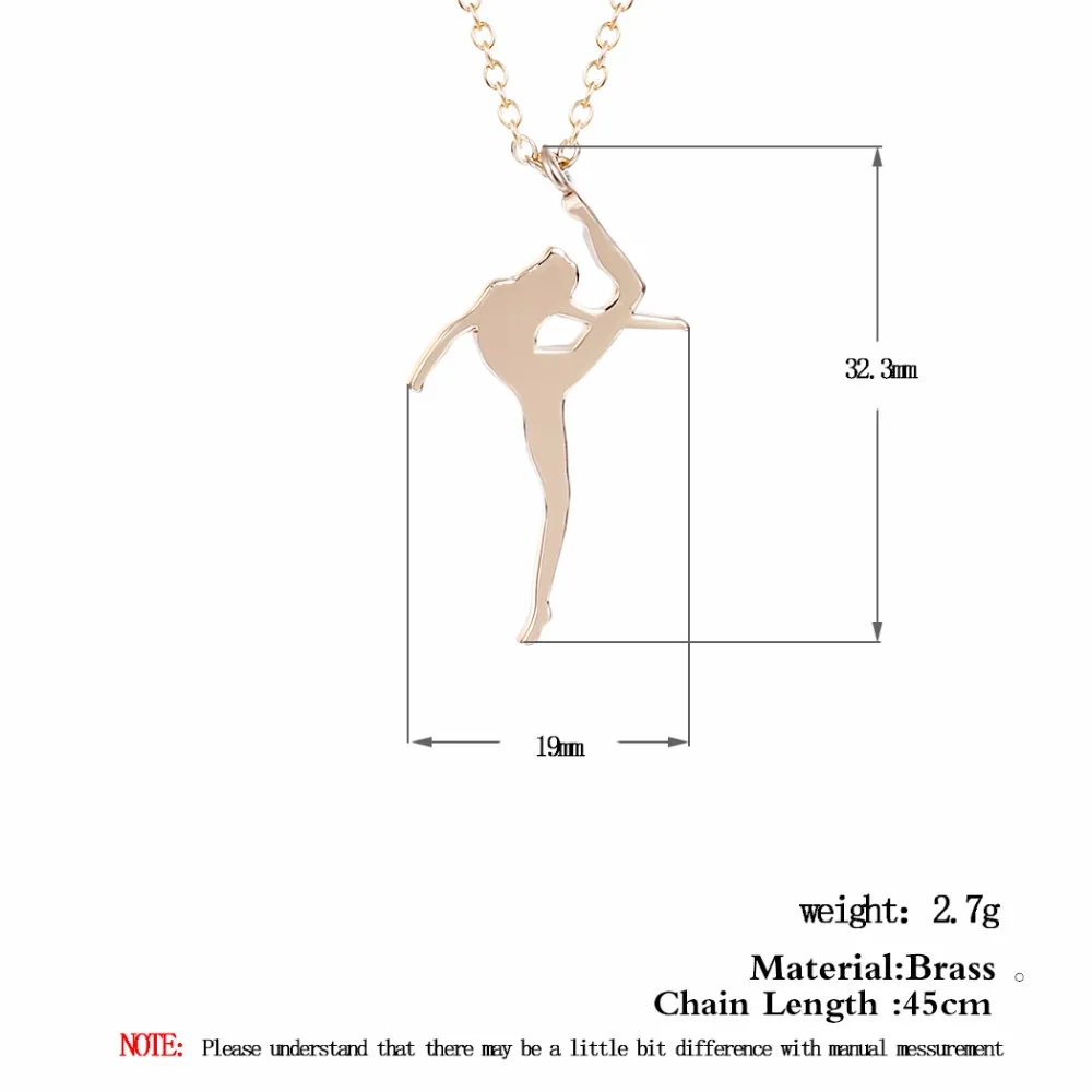 Kinitial 30Pcs Gold Silver Bling Dance Girl Necklaces Ballet Necklace Pendant Women Fashion Statement Jewelry | Украшения и