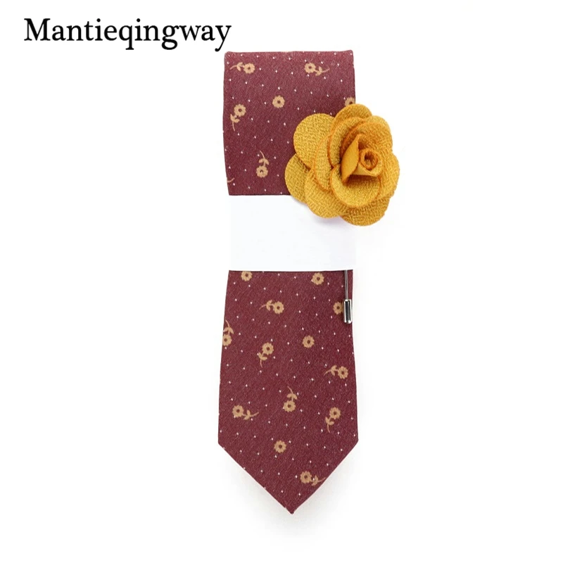 001 Мужские хлопковые Галстуки Mantieqingway, 19 цветов, с цветочным принтом, тонкий галстук Gravatas Corbatas, Модный свадебный деловой галстук, галстуки - Цвет: 001