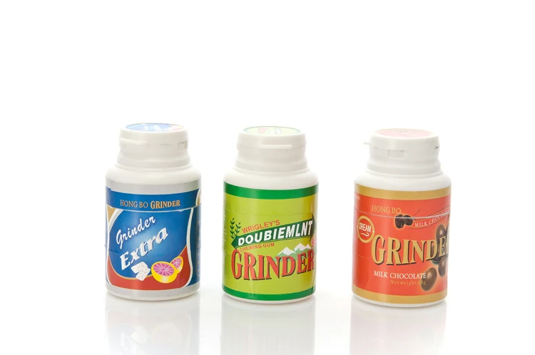 (12 шт./лот) бутылка для жевательной резинки измельчитель трав пластик с