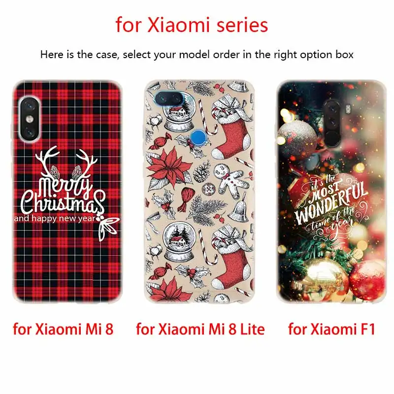 Мягкий Силиконовый ТПУ чехол для Xiaomi Mi 10 8 9 CC9 A1 A2 A3 Lite SE MAX 3 mix 2s 5X 6X Рождественская