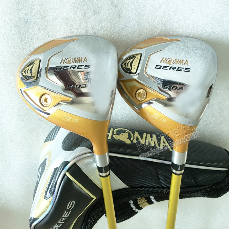 HONMA набор клюшек для гольфа S-03 4 звезды Compelete клубный набор драйвер для гольфа+ 3/5 дерево+ утюги+ клюшка и графитовая клюшка для гольфа