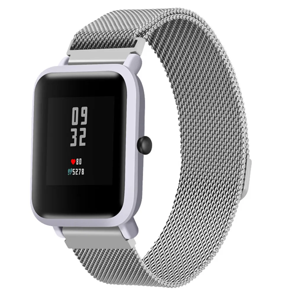 Браслет из нержавеющей стали часы ремешок для Xiaomi Amazfit Bip Молодежные часы дропшиппинг#5,6
