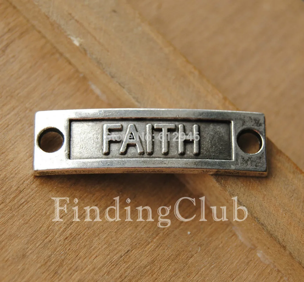 15 шт покрытые серебром Цвет письмо соединитель &quotFaith&quot Вдохновение Подвески