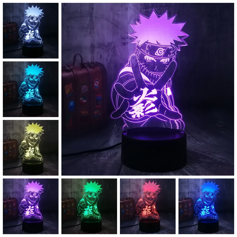 Новинка Наруто Аниме Uzumaki Наруто 3D ночной светильник светодиодный USB настольная лампа для сна домашний декор Детская игрушка для мальчика Праздничный Рождественский подарок