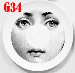 Винтажные принты rosenthal Piero fornasetti в пластинках, художественная тарелка для лица, Череп, на заказ, los platos, для искусства, спальни, дома, кафе, модные декоративные - Цвет: HH