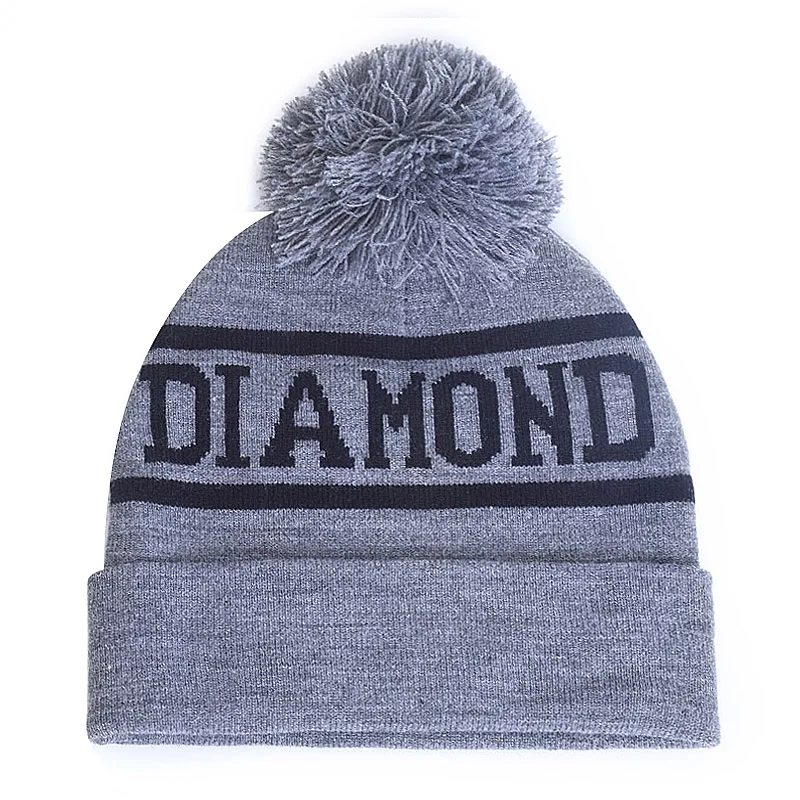 XJHOOOO девушки шляпа зима 2018 осень Skullies шапочки Для женщин Письмо DIAMOND принт Шапка