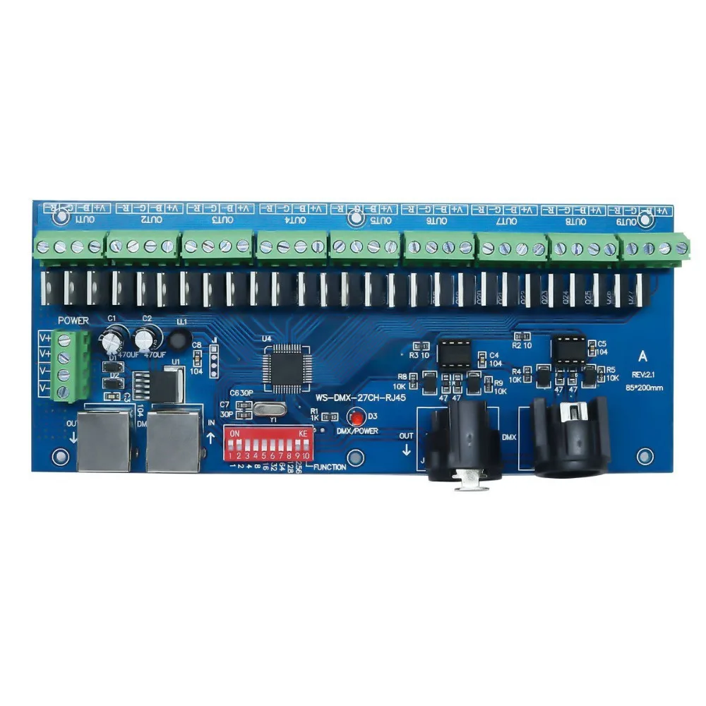 Фото 27CH Easy DMX512 декодер 27-канальный DMX контроллер светодиодный привод имеет (XLR & RJ45) 9 27CH Easy DMX512 декодер 27-канальный DMX контроллер светодиодный привод имеет (XLR & RJ45) 9