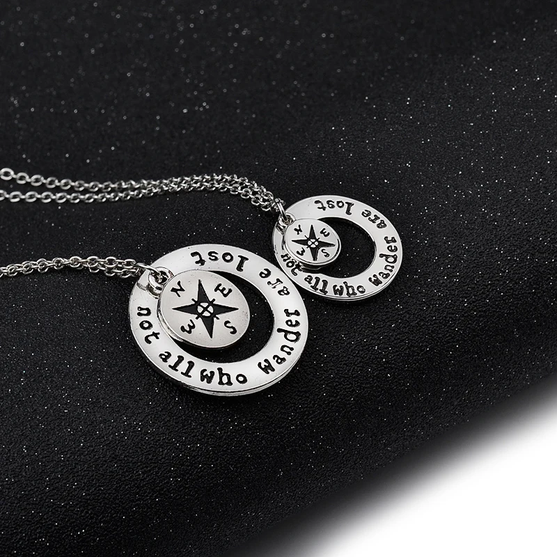 

Hot Casual & Sporty Necklace Wanderlust Hand Stamp Travelers Compass Pendant Necklace Wanderlust Inspirational Jewelry outdoor