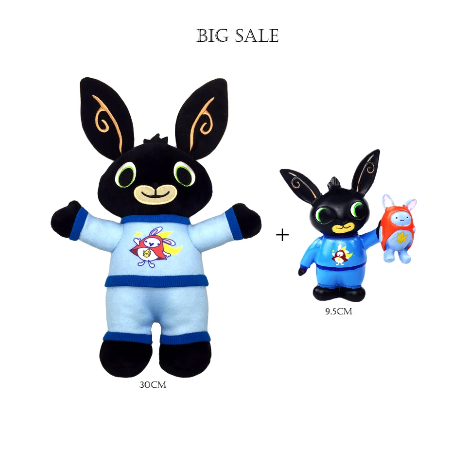 plush and figure Настоящая плюшевая игрушка Bing Bunny sula flop Hoppity Voosh pando bing coco, плюшевая кукла peluche, игрушки для детей на день рождения, рождественские подарки - Цвет: plush and figure