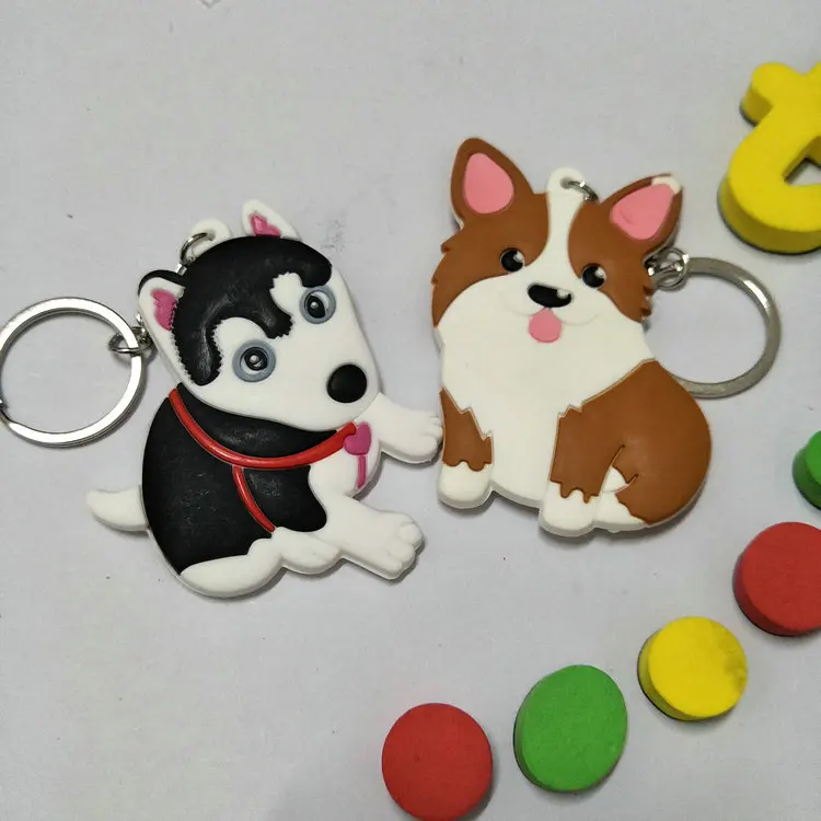 1 шт. 6 см Kawaii Dog мультфильм аниме брелок для ключей ПВХ фигурка игрушка подарок на