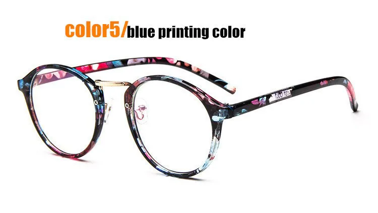 Винтажные Ретро очки с круглой оправой, женские пластиковые простые зеркальные очки, оптические очки с нулевой диоптрией, женские компьютерные очки - Цвет оправы: C5