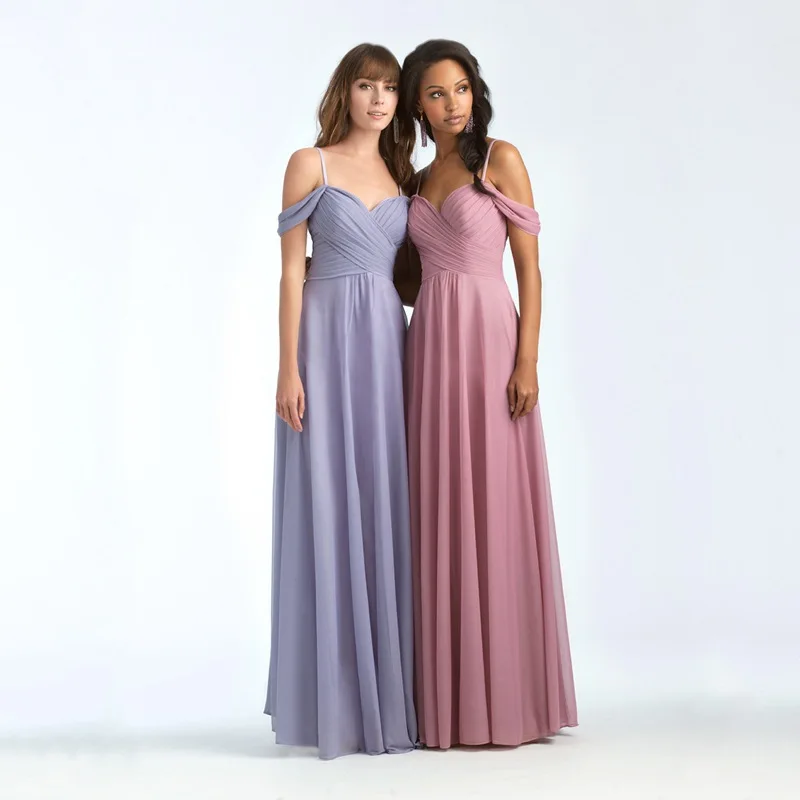 Off The Shoulder Chiffon Bridesmaid Dresses Long 2019 Robe Demoiselle D'honneur Spaghetti Straps A Line Wedding Guest | Свадьбы и