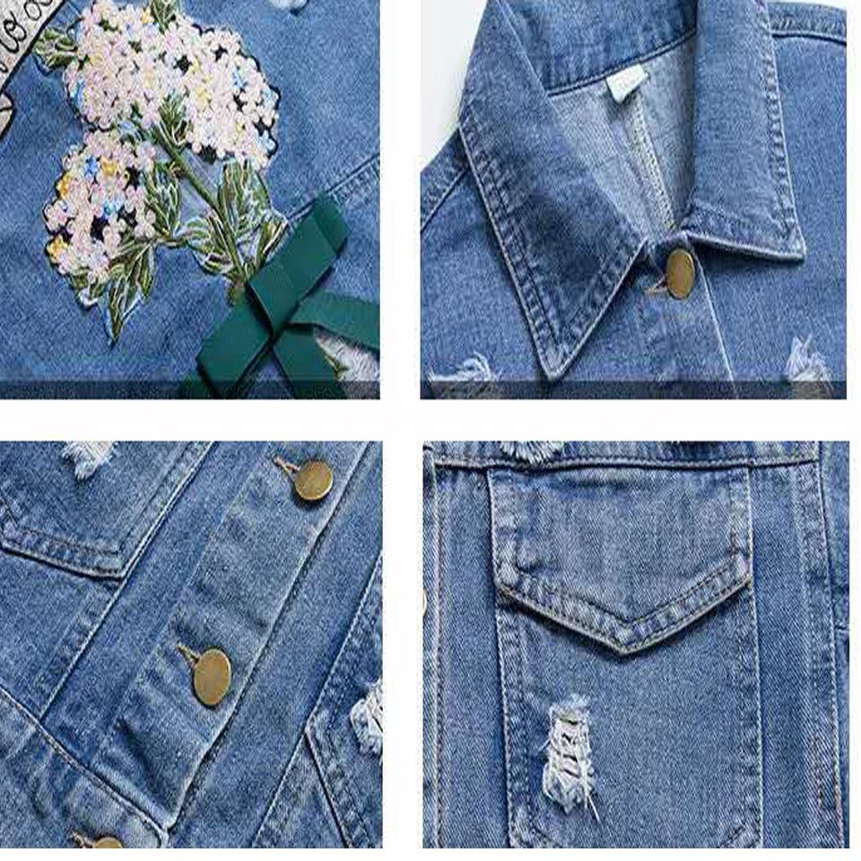

Spring Autumn For 3t-13 Year 2019 Baby Girls Long Sleeve Denim Coat Jacket Floral Pattern Casual Cute Girls Clothes Outerwear