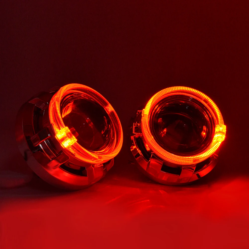 2,5 дюймов мини h1 Bi xenon hid объектив проектора RGB приложение Bluetooth led Ангельские Глазки маска для сборки автомобиля для h1 h4 h7 toyota ford