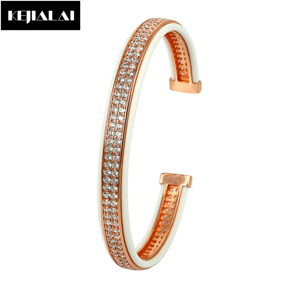 Модный открытый Браслет манжета для мужчин белая кожа с двумя линиями прозрачный