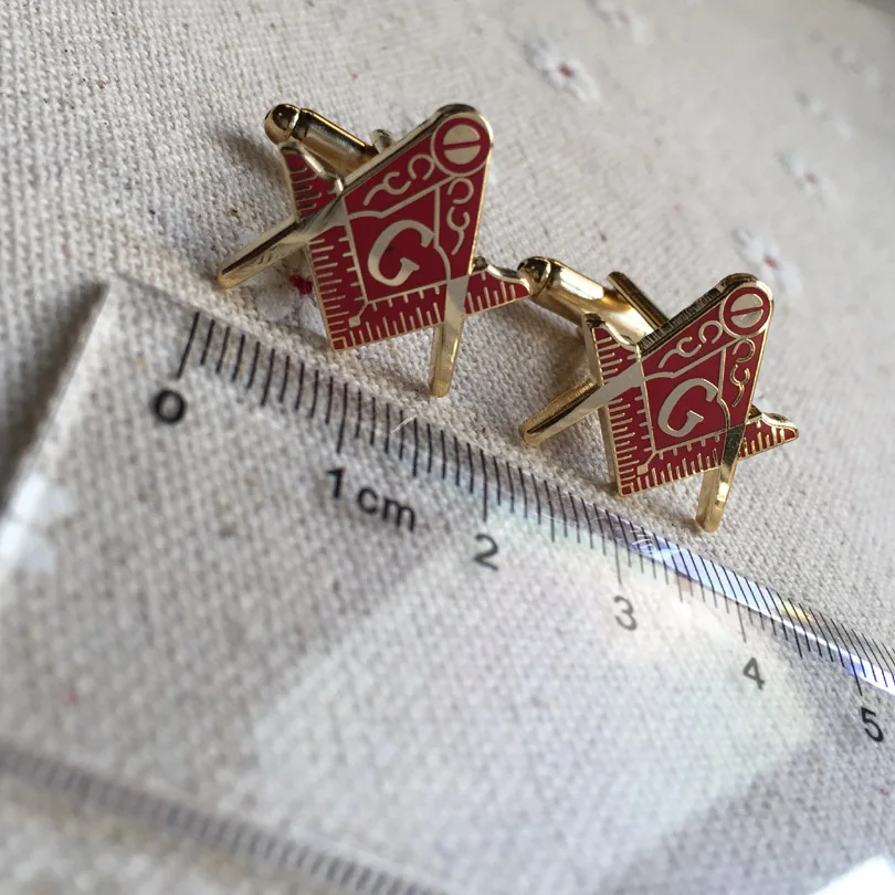 

100pairs Square and Compass Cufflinks for the Freemason 17mm Red Enamel Masonic Cuff Links sleeve Freemasonry Masonic Crafts