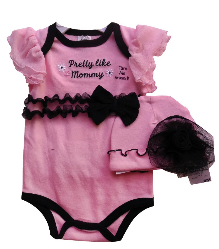 

Baby Girls Clothing Sets Flower Hats Rompers Toddlers Cotton Summer Clothing Short Sleeve Outfits Free Drop Shipping Wholesale