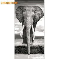 chenistory frame elephant diy painting by numbers modern wall art canvas painting large size 60x120cm for living room artwork
