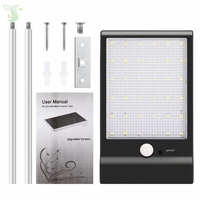 

40pcs 36 LED Outdoor Solar Motion Sensor Light Solar Lights with Mounting Pole Waterproof Security Patio Light 3Working Modes