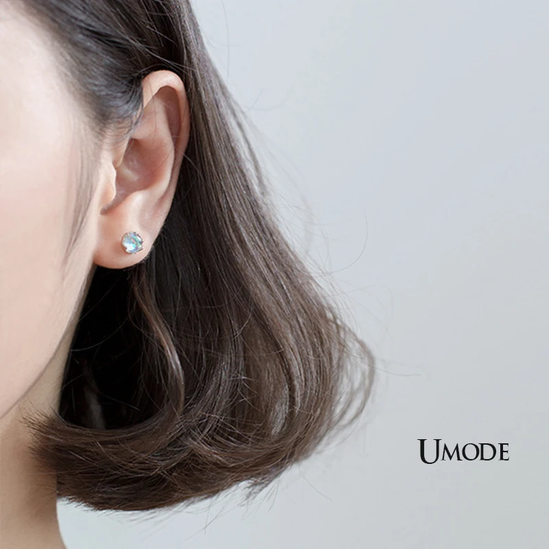 UMODE новые серьги-гвоздики из стерлингового серебра 925 пробы с кристаллами для