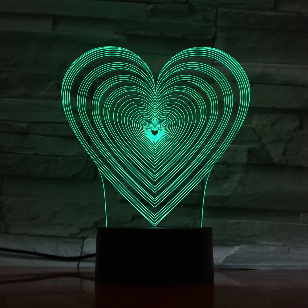 3D световая лампа для любви детские украшения светодиодные rgb ночные светильники