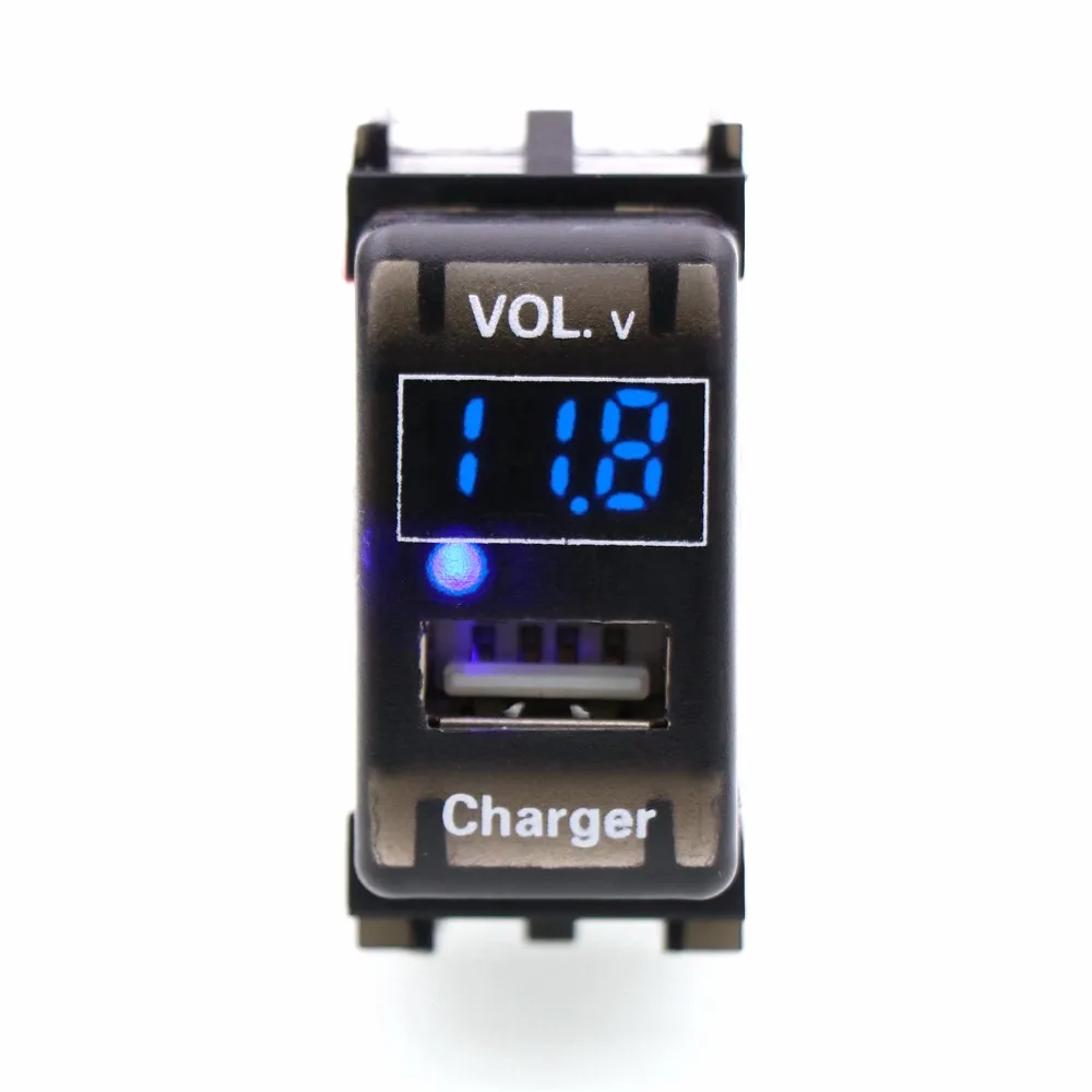 5 в 2.1A USB интерфейс разъем автомобильное зарядное устройство и измеритель напряжения батарея монитор использовать для NISSAN, qashqai, tiida, x-trail, sunny, NV200