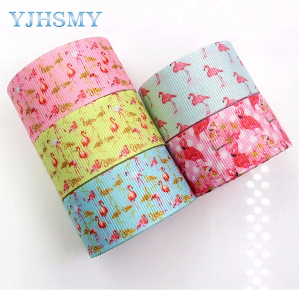 YJHSMY D-17811-712 10 ярдов 25 мм Фламинго печатных grosgrain ленты DIY ручной работы аксессуары