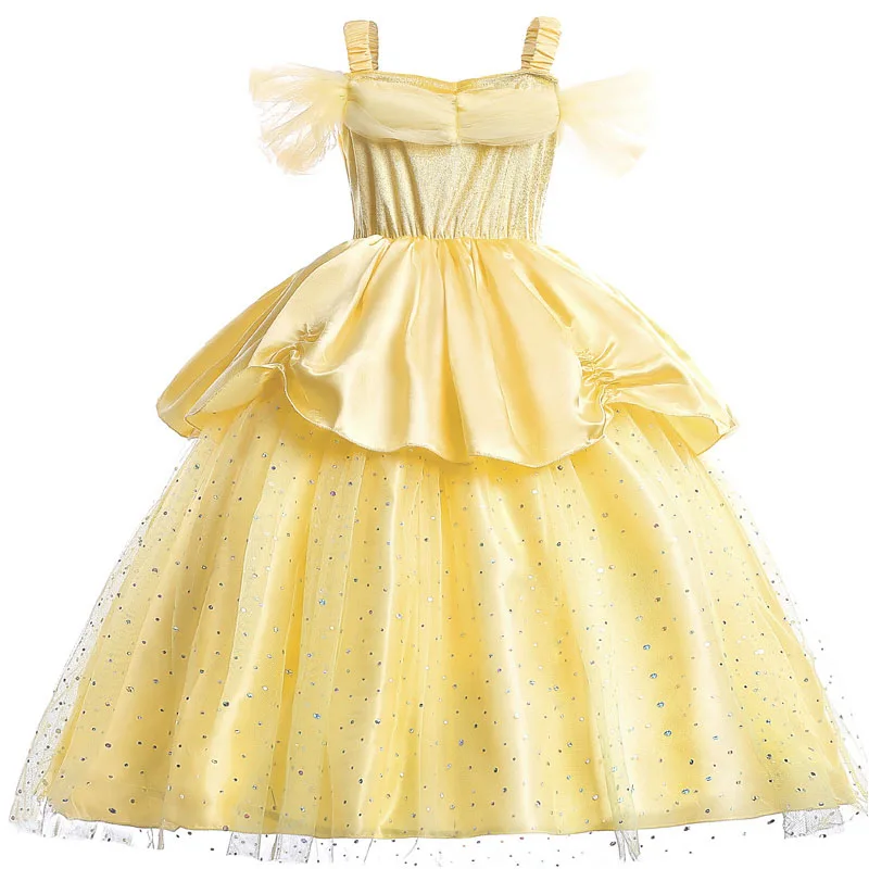 Платье для девочек Belle Beauty and Beast рождественское платье принцессы новогодние